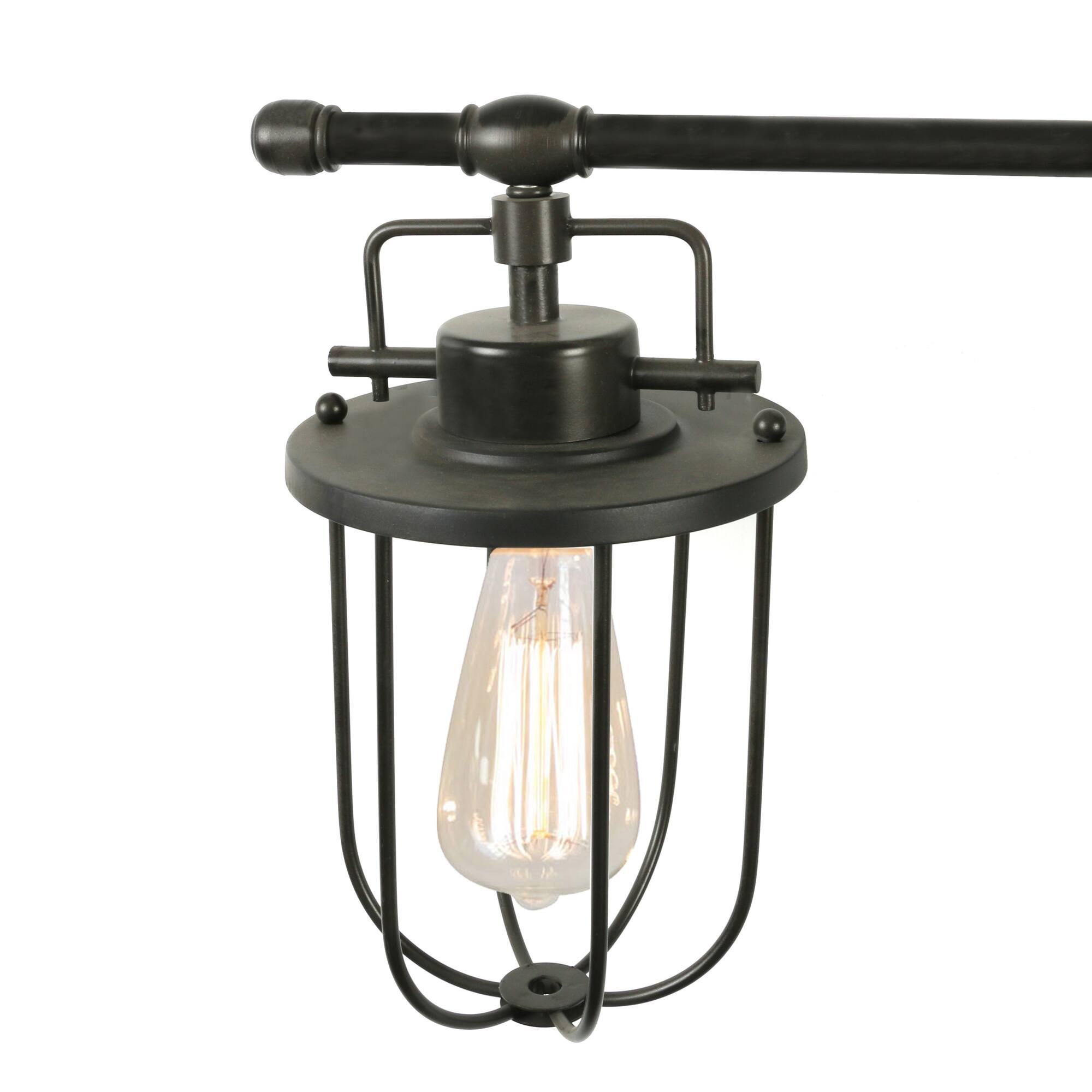 Hello Honey® 28" Black Industrial Metal Cage 3-Light Wall Sconce